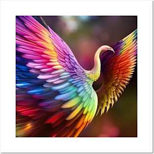 Rainbow fantasy bird Posters and Art